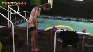 Wet stockings and bondage, Kelly swimming pool part 3