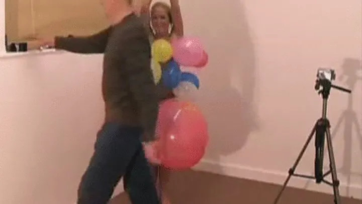 Balloon popping, bondage, bare feet, Lindsay balloons part 3