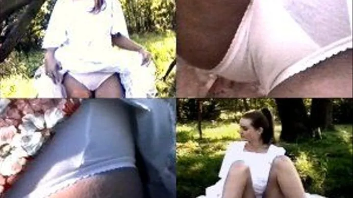 Tracy shows off her white Cherish knickers