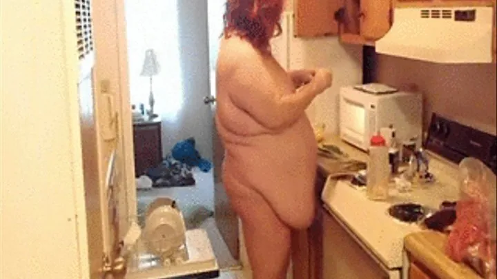 NakedBBW in Kitchen early morning on Vacation! more formats