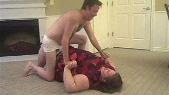 big fat gal beats up on thin male ina wrestling match! wvm