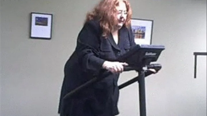 FAt girl gets on stair master watch her exercise!