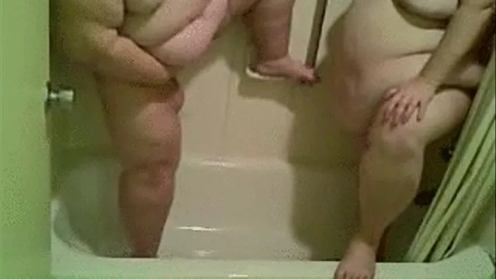 Full version of 2 Fat chicks piss then Bathe each other in the Shower! play me on Your