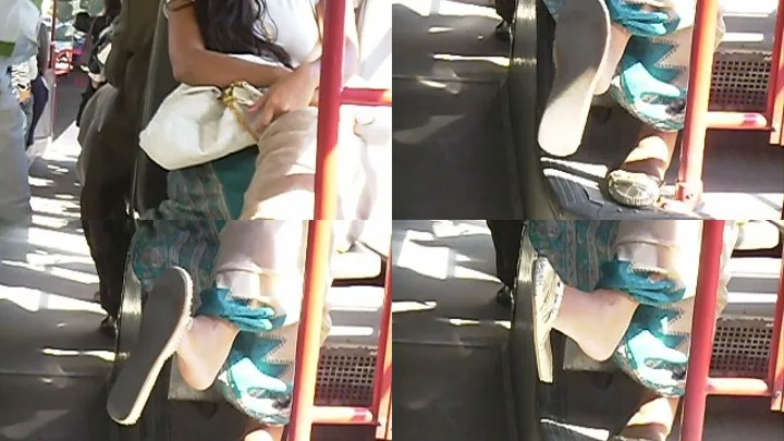 CUTE GIRL SHOE DANGLE IN THE BUS!