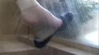 Black ballerinas & white bobby sox - The Shower