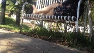 Black cut out flats shoeplaying at the park
