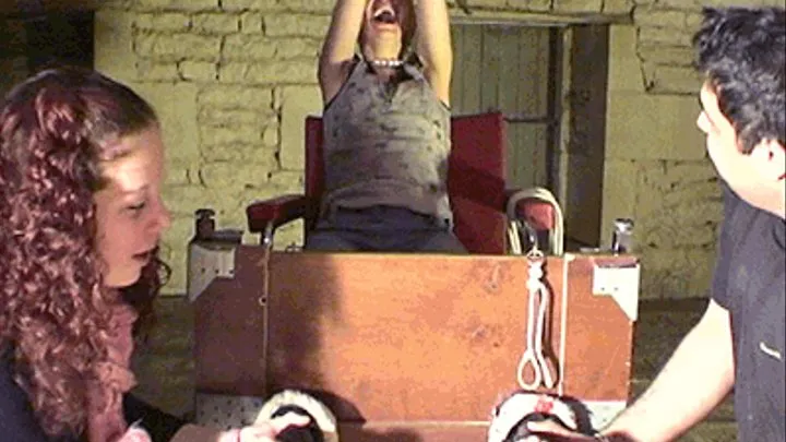 Maeline is tickled by Natalia in the Stocks 01