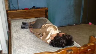 Latina MILF handcuff hogtie