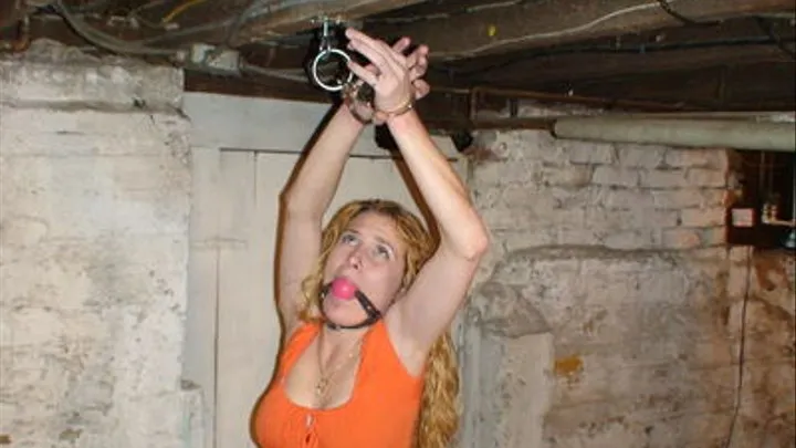 His pretty blond neighbor handcuffed in his cellar