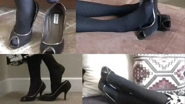 Steve Madden peep toe heels - Shoeplay in the bathroom, on the bed, the stairs & the couch