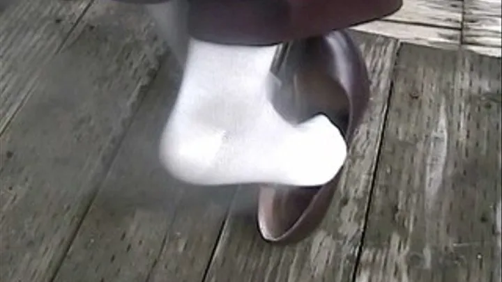 Brown baby doll high heels & white cashmere sox - Shoeplay at the marina - Part 2