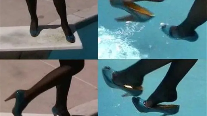 Poolside shoeplay on the diving board - Part 1 of 2