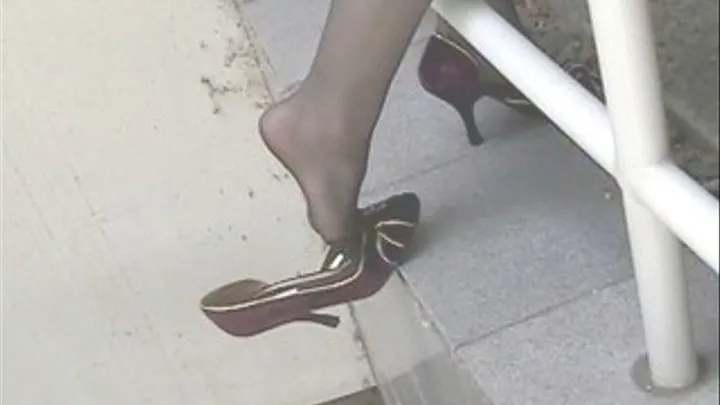 New maroon peep toe high heels - Part 1 of 3