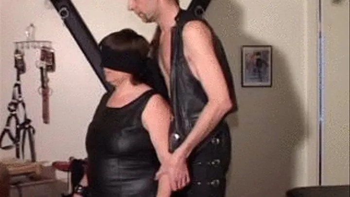 He hurts her fat ass and blindfolds her.