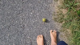 Barefoot Fruit Crushing In The Countryside