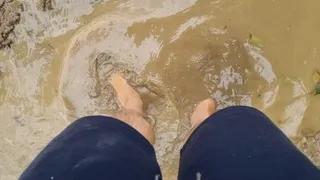 Jumping In Muddy Puddles Barefoot Part 1