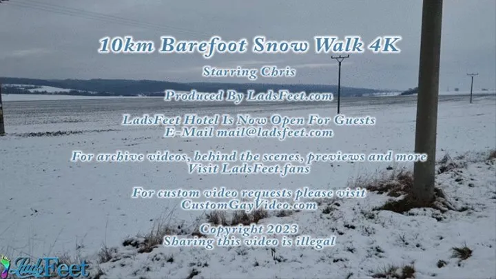 10km Barefoot Hike In The Snow