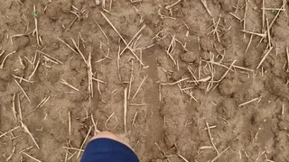 Barefoot Countryside Mud Walking