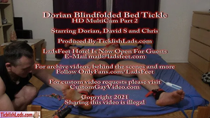 Dorian Blindfolded Bed Tickle MultiCam Part 2