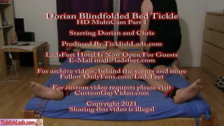 Dorian Blindfolded Bed Tickle MultiCam Part 1