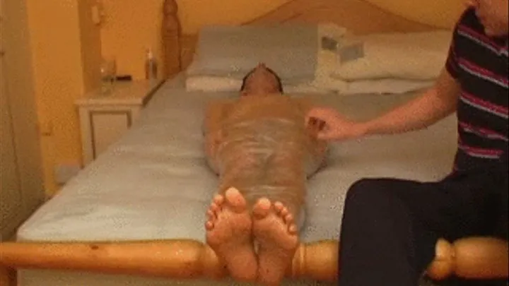Ste Mummified On The Bed And Tickled By Chris