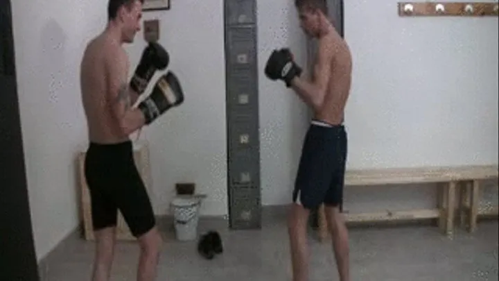 Dan Fighting A Friend In The Locker Room Barefoot