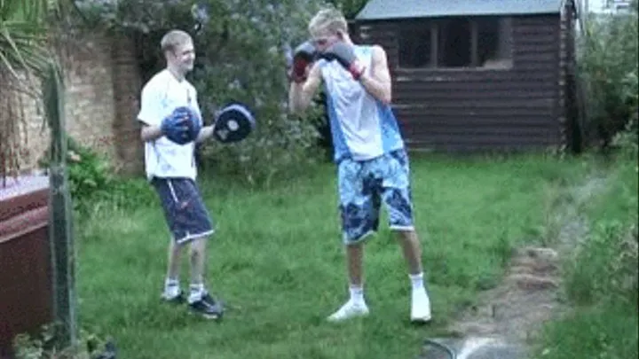 Gareth R And Glen Boxing In Trainers And White Socks