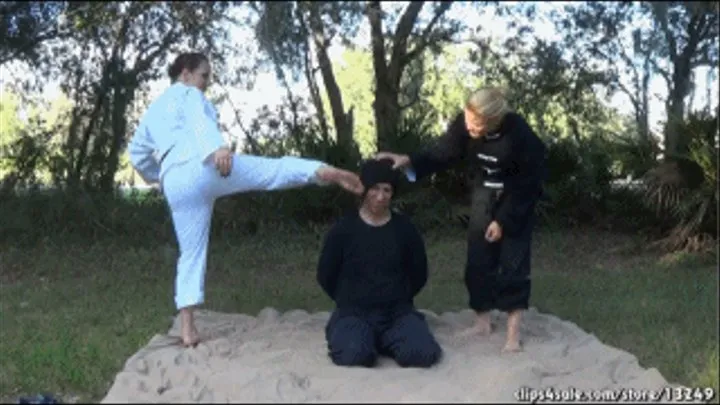 Whitney Morgan & Miss Dee in Karate Face Kicking