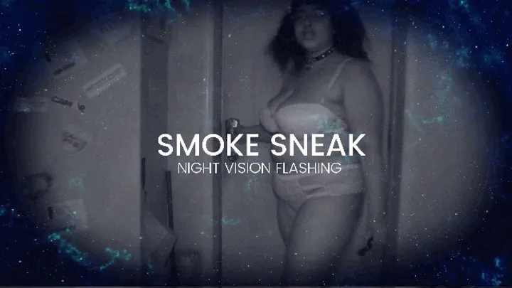 Smoke Sneak - public smoking in bra & panties