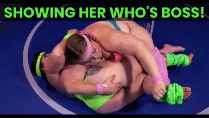 Showing Her Who's Boss: Fantasy Wrestling - A female fighting scene featuring: BBW, bratty girls, and lezdom