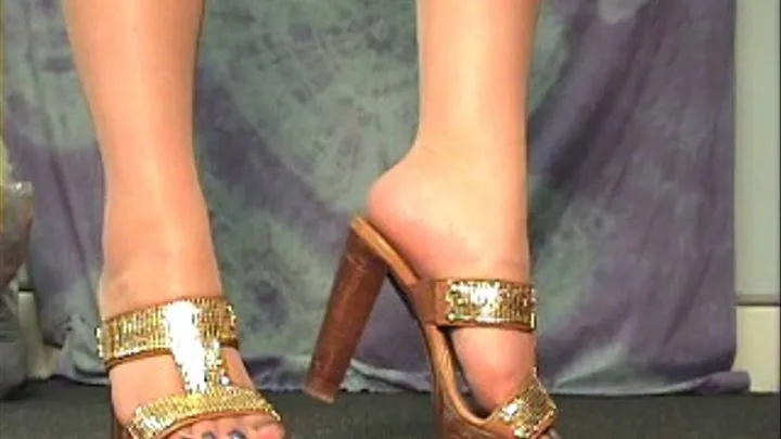 Runway Shoes~ Gold Heels~