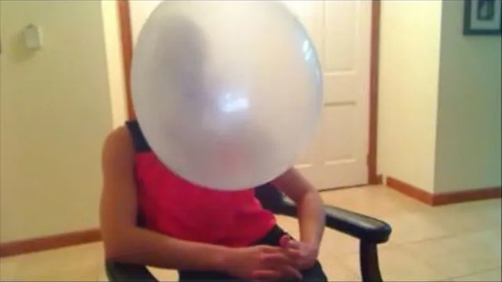 Business Woman blows big bubbles part 3