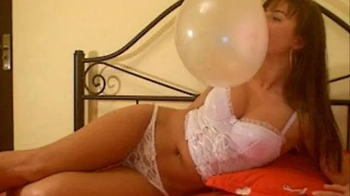 Super hot girl blowing huge bubbles