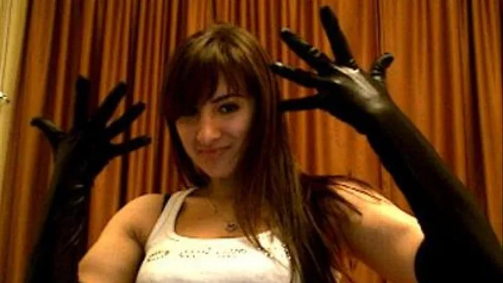 Playful Black Shiny Gloves