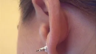 My close up ears with backward earrings