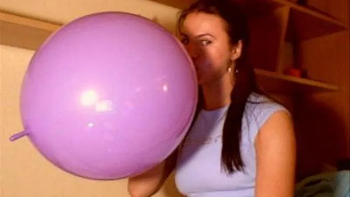 Blowing big balloons till they POP