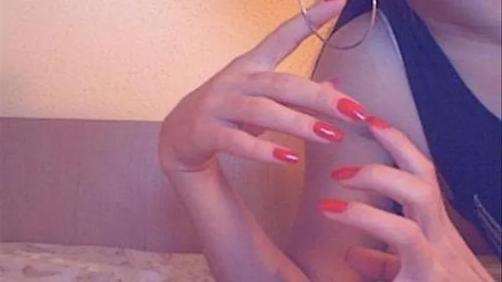 Sexy hand movement and red nails