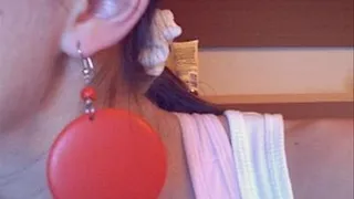 Playing with my red earings