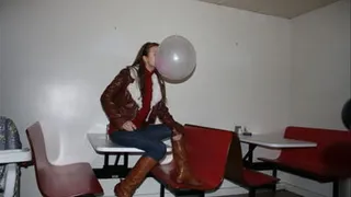 Blowing bubbles in the Restaurant!