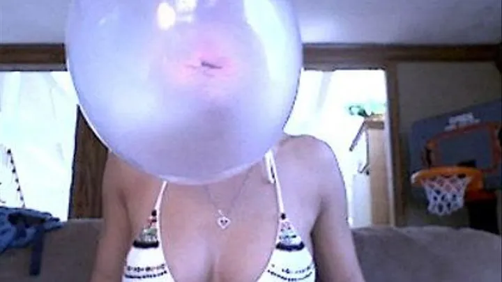 Blowing huge bubbles in my bathing suit