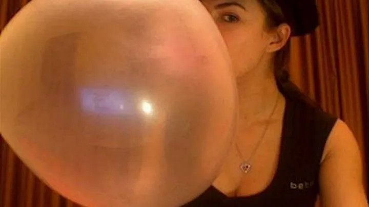 Sweet Police Girl Blowing Huge Bubbles