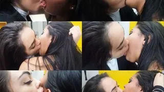 HOT KISSES INDIA BRUNETTE VS ITALIAN WHITE GIRL - CLIP 4