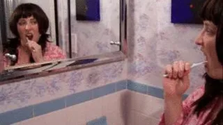 Amber Brushes Her Teeth