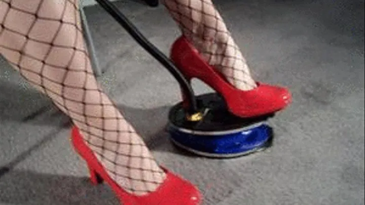 Foot Pump Pumper : Red Shoes & Fishnets