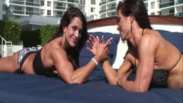 Christina andd Michelle Armwrestle