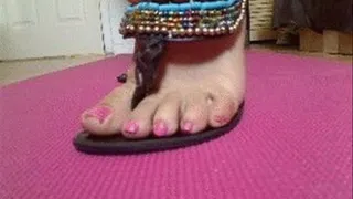 sandals and pink toenails