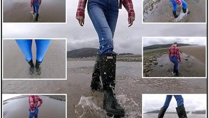 Beach Walk in Wellies