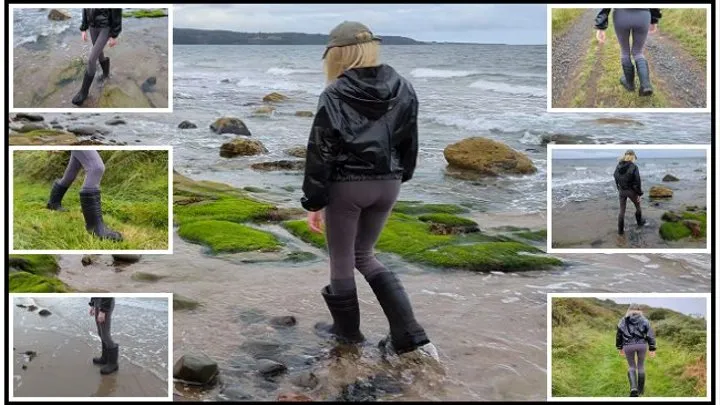 Beach Fun in Big Wellies