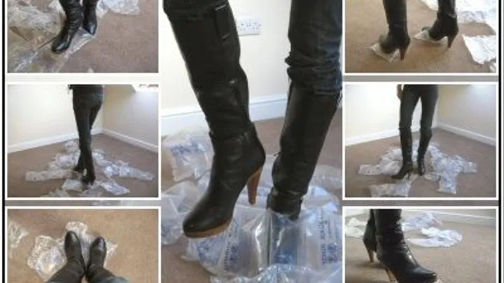 Crushing BubbleWrap in Wood Heel Boots