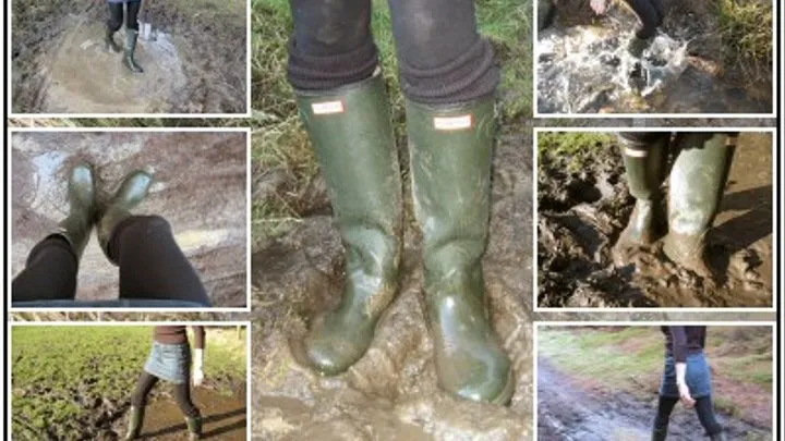 Winter Walk in Hunter Wellies